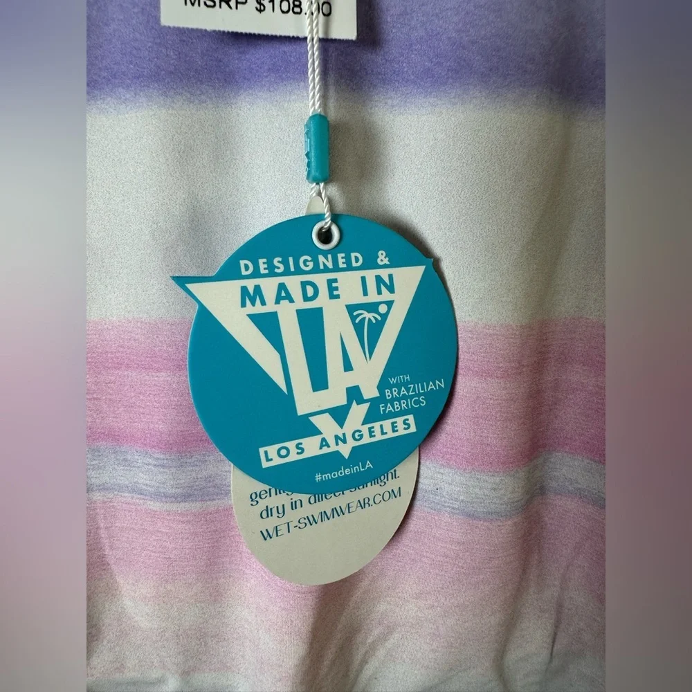 WET Swimwear Watercolors Long Sleeve Crop Top XL‎